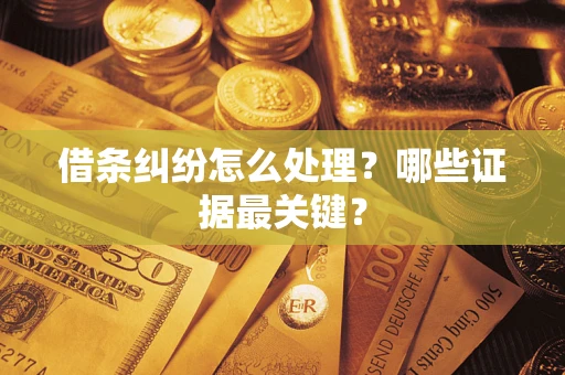 北京借条纠纷怎么处理？哪些证据最关键？