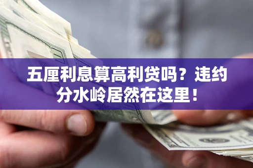 北京五厘利息算高利贷吗？违约分水岭居然在这里！