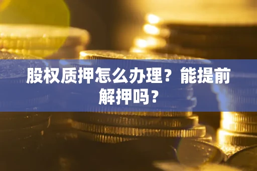 北京股权质押怎么办理？能提前解押吗？